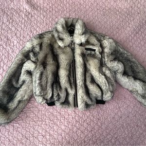 RARE REPRESENT Don Ice Faux Fur Jacket in White Size Small